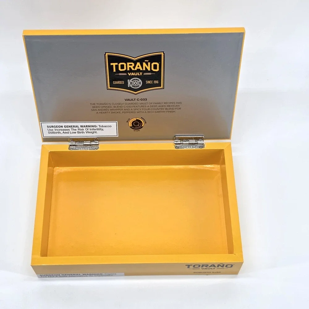 Torano Vault Cigar Box Vault C-033 Robusto Orange Yellow Empty